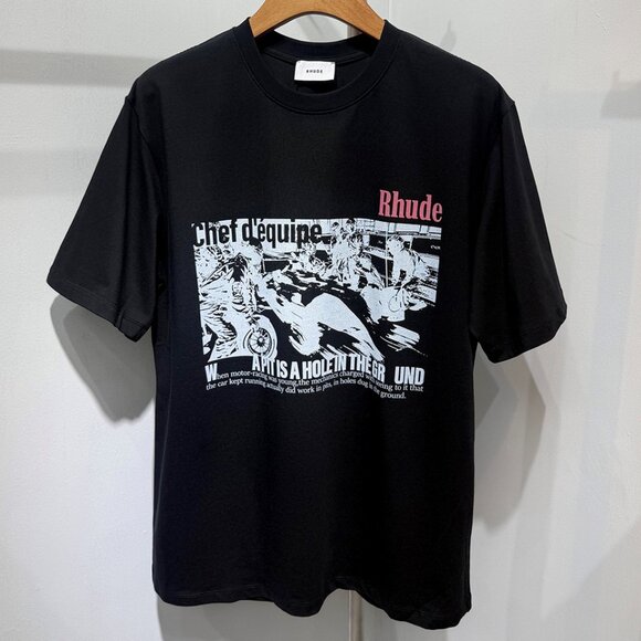 Rhude Cotton Champions du Monde Black T-Shirt - Picture 1 of 8
